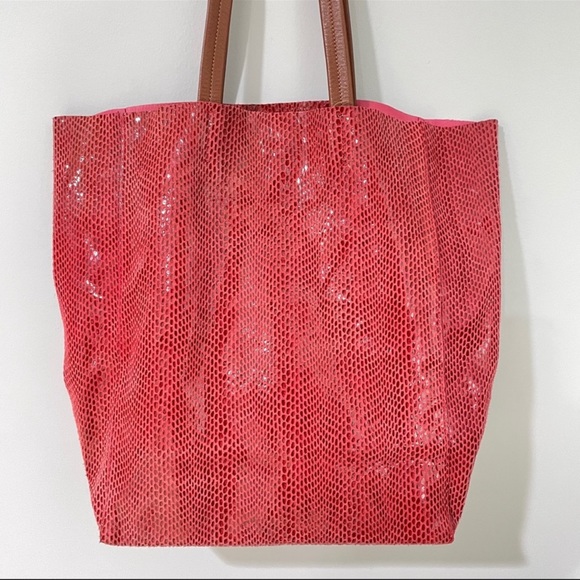 Sorial New York Iridescent Snake-EnbossedItalian Leather Rubina Tote - Picture 2 of 10